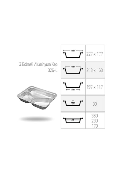 Alüminyum Kase Üç Gözlü 100 Adet N11.621