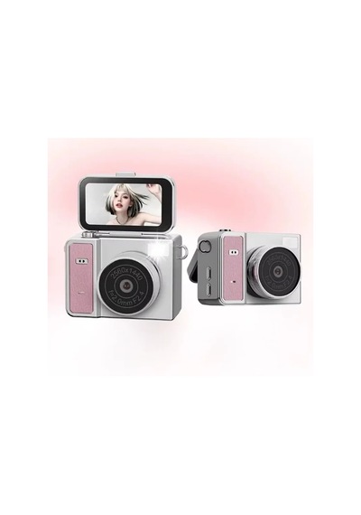 Magicool 2k Mini Dijital Retro Video Kamera Flaşlı Dijital Vlog Mini Fotoğraf Makinesi Türkçe Menü Pembe