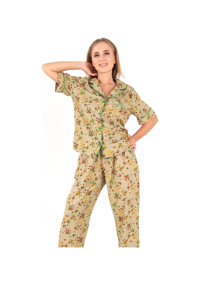 Doremi Floral Kısa Kollu Kadın Pijama Takım Çok Renkli