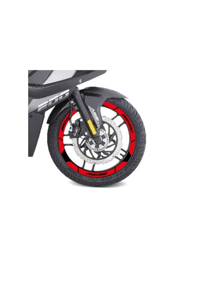Kırmızı Bajaj Pulsar Rs200 Geniş Jant Sticker Etiket Modeli