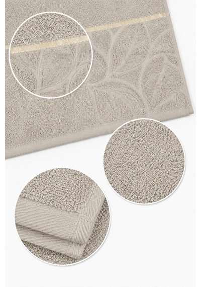 El Yüz Havlusu 50x90 Cm Kısmi Kadife Lunaria Collection 230 Gr Bej