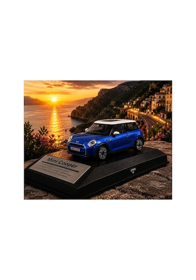 Mini Cooper New Mini Hatch 1:32 Ölçek Diecast Model Araba Çek Bırak Mini Cooper Mavi Özel Standlı