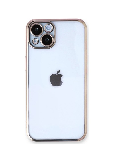 Apple iPhone Uyumlu  13 Uyumlu Kılıf Lensli Silikon - Gold