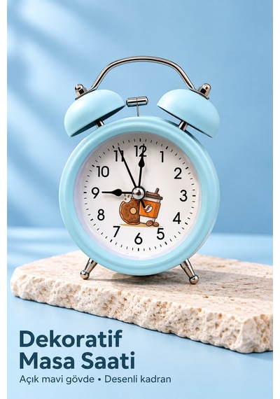 Yatak Odası İçin Çift Çanlı Dekoratif Çalar Saat - Lisinya