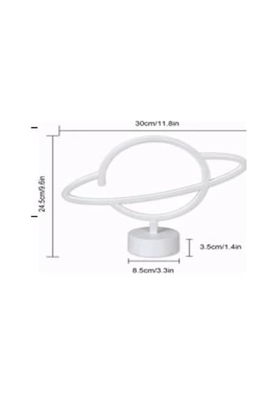 Neon Işıklı Satürn Lamba Pil+usb Mz-503 Evimdeyokyok Çok Renkli