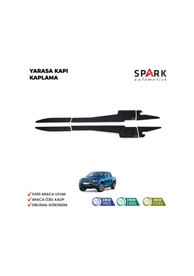 Volkswagen Amarok 2010-2022 Yıl Aralığı Uyumlu Yarasa Kapı Kaplama 6 Parça Siyah