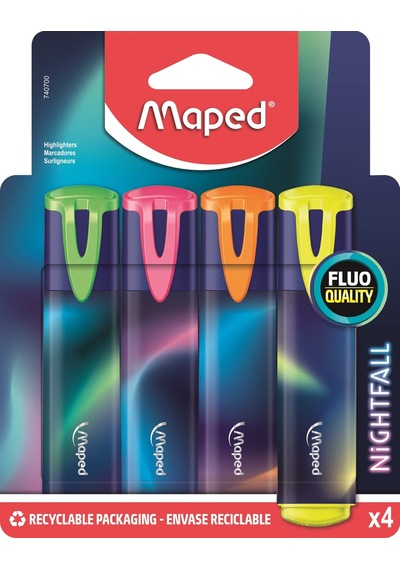 Maped Fosforlu Kalemler Nightfall 4'lü 124-Pembe