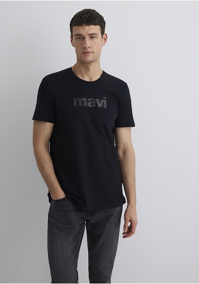 Mavi - Mavi Logo Baskılı Siyah Tişört 065199-900-Siyah