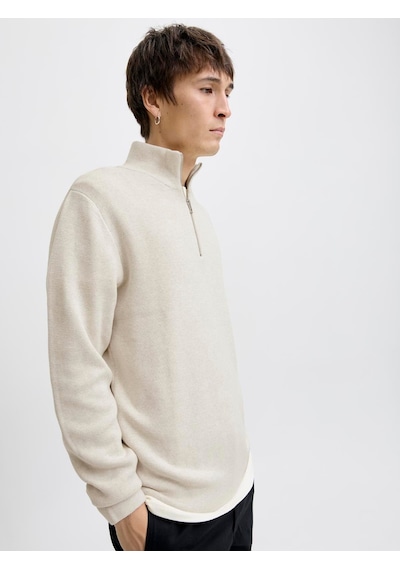 Jack & Jones Jprblamılano Stıtch Knıt Half Zıp Sn Cloud Dancer Cloud Dancer