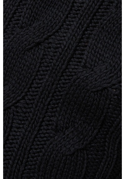 Rowen Rose Roundneck Sweater, Lüks Yün Örgü Rahat Ve Zamansız Triko Siyah