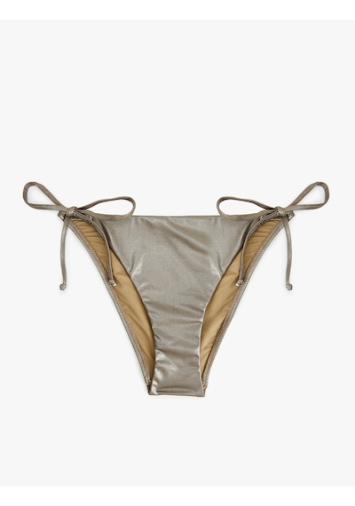 Koton Astarlı Biyeli Yanları İpli Parlak Bikini Altı Haki 5sak00109mm Haki