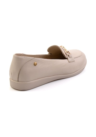 Bambi Bej Hakiki Deri Kadın Loafer Ayakkabı K01087238403 Bej
