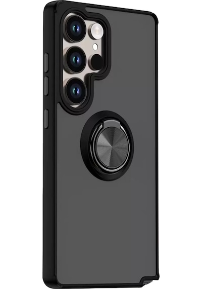 Newface Samsung Galaxy S26 Ultra Montreal Yüzüklü Silikon Kapak - Siyah