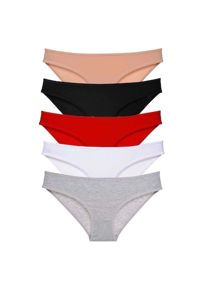 5 Adet Süper Eko Set Likralı Kadın Slip Külot Çok Renkli Çok Renkli
