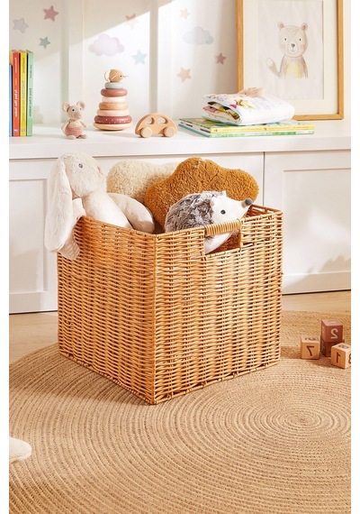 Ocean Home Textile Çocuk Odası Yıkanabilir Bej Pp Rattan Sepet 33 X 33 X 33 Cm