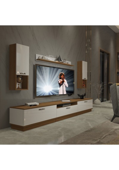 Decoraktiv Trendstyle 270da Slm Tv Ünitesi Tv Sehpası - Ceviz Beyaz Ahşap - Beyaz Decoraktiv Trendstyle 270da Slm Tv Ünitesi Tv Sehpası - Ceviz Beyaz Ahşap - Beyaz