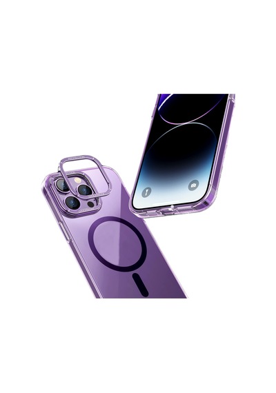 Piili Apple iPhone Uyumlu 14 Military Magsafe Kılıf Mor Çok Renkli