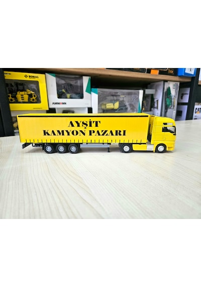1/64 Ölçek Sarı Scanıa R730 Tır Maketi 25 Cm Boy