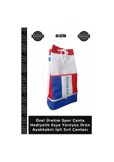 Grey Cat Özel Üretim Spor Çanta Hediyelik Eşya Yürüyüş Ürün Ayakkabılı İpli Sırt Çantası Çok Renkli