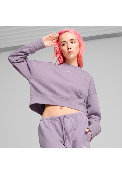 Puma Dare To Relaxed Washed Crew Kadın Mor Günlük Sweatshirt626799
