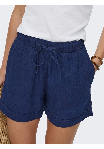 Only Onlleonı Seersucker Pull Up Shorts Wvn Kadın Blue Şort - 15367288 Mavi