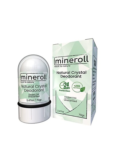 Doğal Kristal Deodorant - Vegan, Kokusuz, 24 Saat Koruma, Kadın Ve Erkeler İçin - Alum Taş, Mineral Tuz, Roll-on, 7