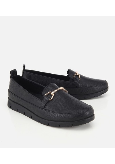 Hotiç Kadın Deri Siyah Zincir Detaylı Comfort Günlük Loafer 01ayh334730a100 01ayh334730a100