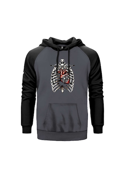 Black Label Es 106 Gri Renk Reglan Kol Sweatshirt Gri