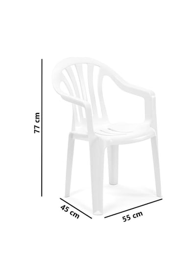 Omnipazar Sy-2500 Manolya Plastik Bahçe Sandalye 4'lü Set Beyaz
