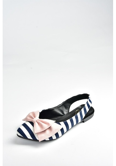 Fox Shoes Lacivert/beyaz/pudra Kadın Babet D726774404 Lacivert