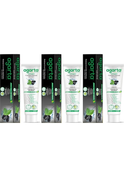 Agarta Doğal Diş Macunu 100ml Aktif Karbonlu 3 Lü Set Beyazlık