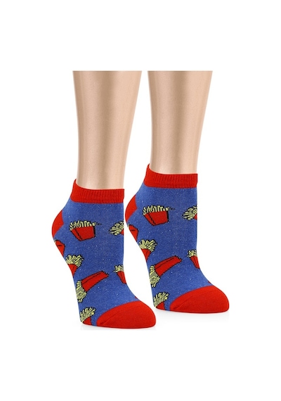 Ozzy Socks 5 Çift Eğlenceli Desenler Kadın Patik Çorap Ozzyp007 Çok Renkli