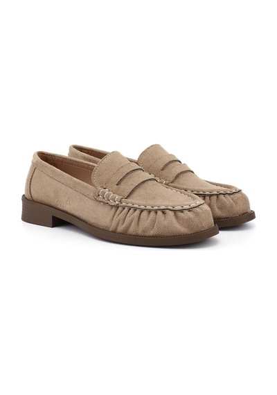 Gönderir Kadın Vizon Süet Loafer Ayakkabı Ddza87335885