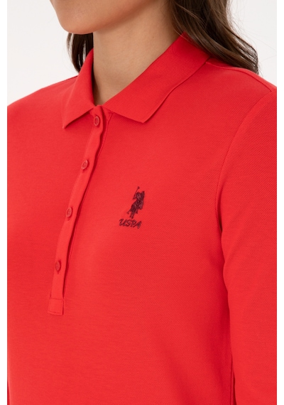 U.S. Polo Assn. Kadın Kırmızı Basic Polo Yaka Sweatshırt 50307755-VR030