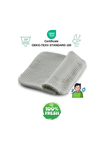 Rudu Breathe Easy Mentollu Yastık Kılıfı Visco Visko 60x40x14cm Beyaz - Yeşil