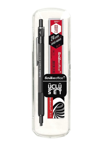 Scrıkss Graph-X 3'lü Set Vers. 0,5 Mat Siyah + Silgi + Min