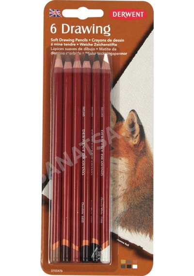 Derwent Drawing Pencils Renkli Çizim Kalemi Seti 6'lı Siyah