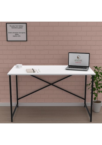 Kenzlife Ofis Masası Sasuke 075 070 60 Byzsyh Bilgisayar Çalışma Büro Beyaz