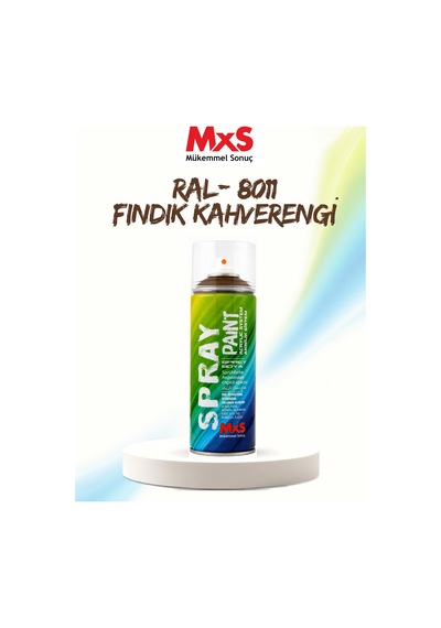 Mxs Ral 8011 Fındık Kahverengi Akrilik Sprey Boya 400 Ml Siyah