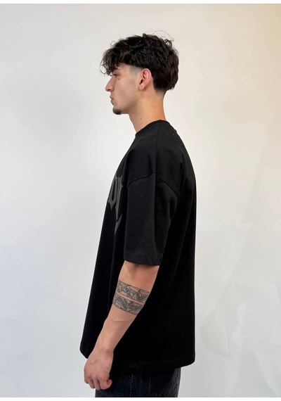 Zaee Studio Renge Renk Oversize Baskılı Tişört Siyah