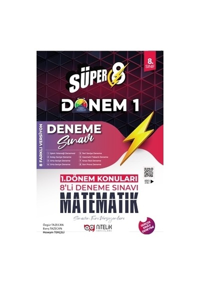 Nitelik Süper 8. Sınıf Matematik 1. Dönem 8'li Deneme Sınavı