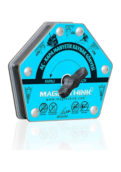 Magnethink Manyetik Kaynak Gönyesi Güçlü Mıknatıslı Aç Kapa Özellikli 6 Açılı Kolay Temizlenebilen Mavi 1 Adet