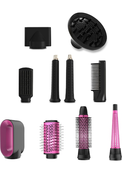 Rexon Flex 10-ın-1 Hot Air Wrap İyon Özellikli Saç Kurutma ve Şekillendirme Sistemi Gri - Pembe