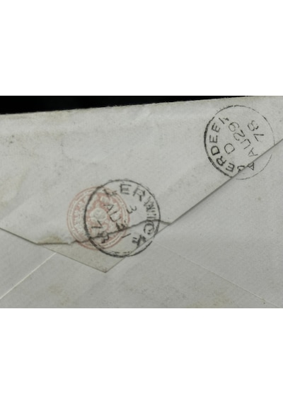 İngiltere Klasik Dönem 1878 Victoria Dönemi Pink Penny Kendinden Pullu Antiye Zarf Postadan Geçmiş