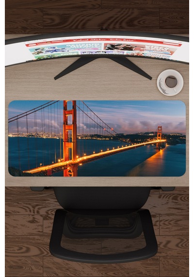 Golden Gate Köprüsü Kaliforniya Abd 2 V3 70x30 Xl Gaming Kauçuk Kaymaz Taban Mouse Pad Fare Altlığı
