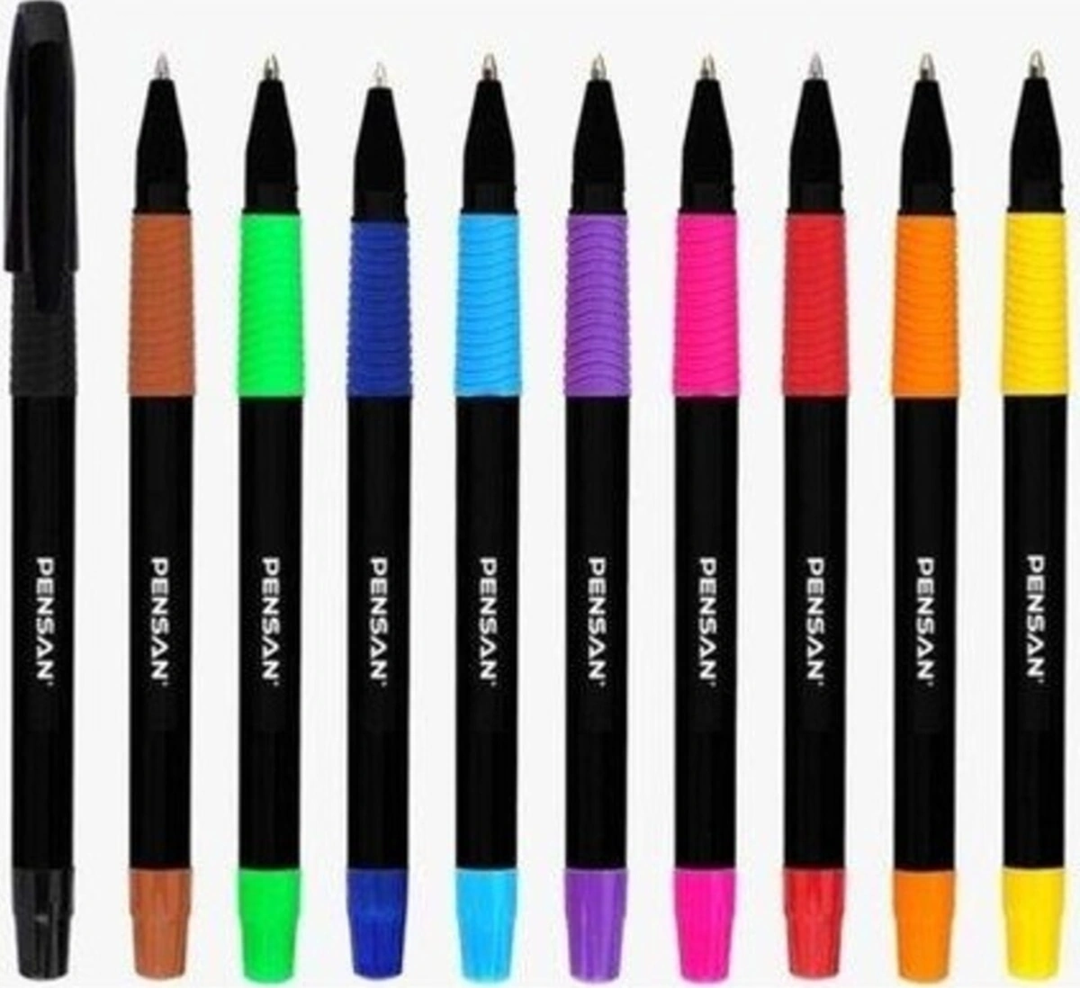 Sign Up Renkli Tükenmez Kalem 10'lu + Dalmaçyalı Pastel Renk Mini Fosforlu Kalem 6'lı Karma