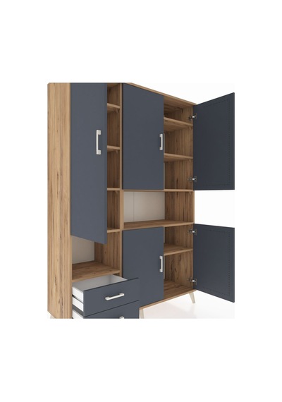 Hyperion Dolap 10 Raflı 2 Çekmeceli 5 Kapaklı 132x44x195 Çam-antrasit/antrasit Antrasıt/antrasıt Hyperion Dolap 10 Raflı 2 Çekmeceli 5 Kapaklı 132x44x195 Çam-antrasit/antrasit Antrasıt/antrasıt