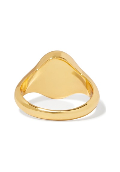 Regency Signet Ring 1.8x1.5 Cm, Renkli Modern Signet Yüzük Zarif Tasarım Altın