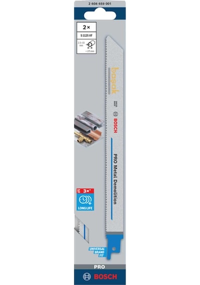 Bosch Pro S1125 Vf 2-10 Mm Metal 2'li Panter Testere Ucu 225 Mm 2608659001