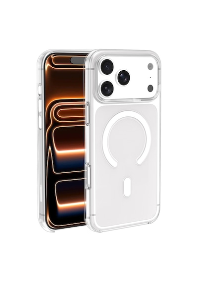 Zore iPhone Uyumlu 17 Pro Kılıf Ogaa Wireless Şarj Özellikli Şeffaf Orjin Kapak - Şeffaf